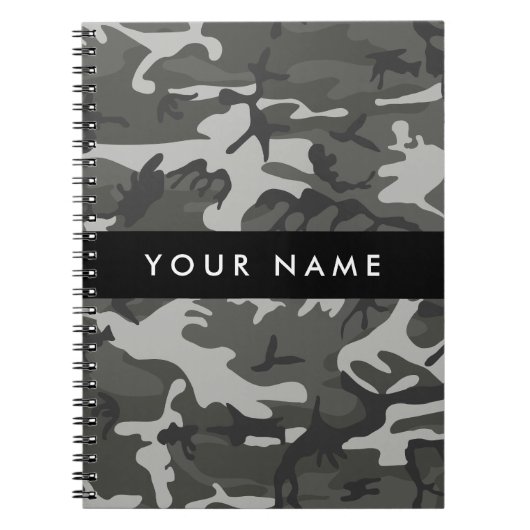 Gray Camouflage Pattern, Your name, Personalize Notizblock (Vorderseite)