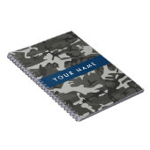 Gray Camouflage Pattern, Your name, Personalize Notizblock (Rechte Seite)