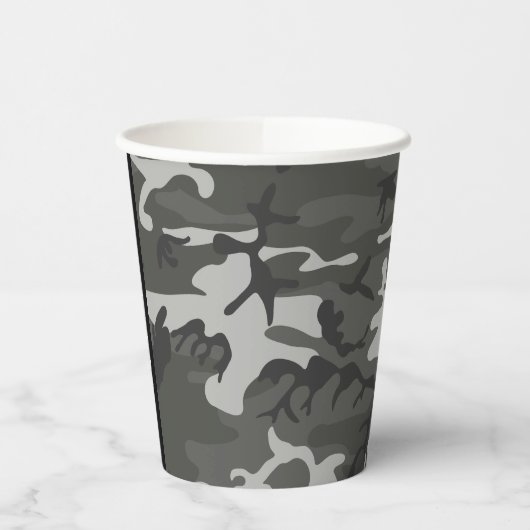 Gray Camouflage Pattern, Your name, Personalize Pappbecher (Links)
