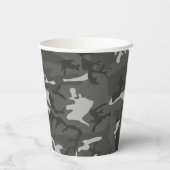 Gray Camouflage Pattern, Your name, Personalize Pappbecher (Rückseite)