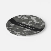 Gray Camouflage Pattern, Your name, Personalize Pappteller (Schrägansicht)