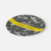 Gray Camouflage Pattern, Your name, Personalize Pappteller (Schrägansicht)