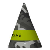 Gray Camouflage Pattern, Your name, Personalize Partyhütchen (Rechts)