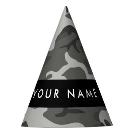 Gray Camouflage Pattern, Your name, Personalize Partyhütchen