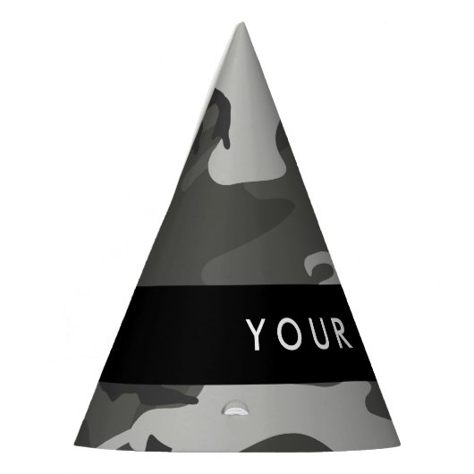 Gray Camouflage Pattern, Your name, Personalize Partyhütchen (Links)