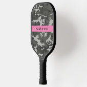 Gray Camouflage Pattern, Your name, Personalize Pickleball Schläger (Links)