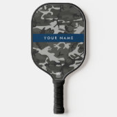 Gray Camouflage Pattern, Your name, Personalize Pickleball Schläger (Vorderseite)