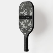 Gray Camouflage Pattern, Your name, Personalize Pickleball Schläger (Links)