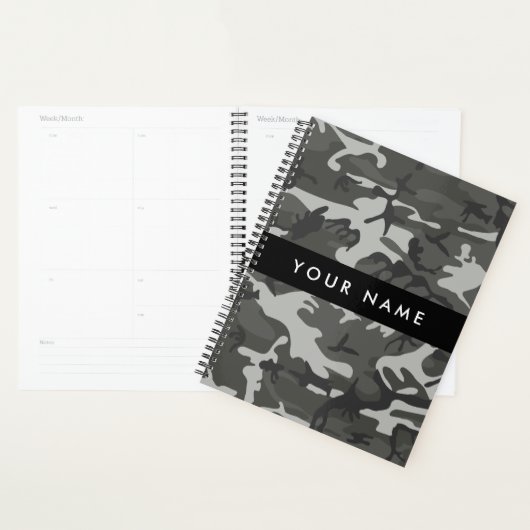 Gray Camouflage Pattern, Your name, Personalize Planer (Anzeige)