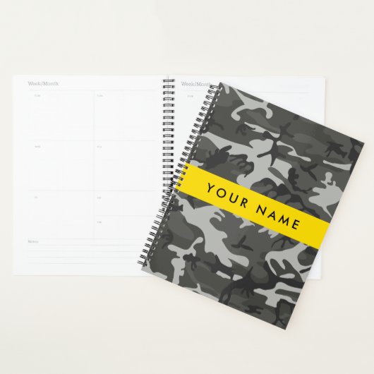 Gray Camouflage Pattern, Your name, Personalize Planer (Anzeige)