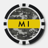 Gray Camouflage Pattern, Your name, Personalize Pokerchips (Vorderseite)