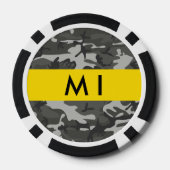 Gray Camouflage Pattern, Your name, Personalize Pokerchips (Rückseite)