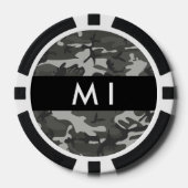 Gray Camouflage Pattern, Your name, Personalize Pokerchips (Vorderseite)