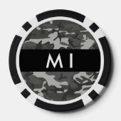 Gray Camouflage Pattern, Your name, Personalize Pokerchips (Rückseite)