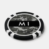 Gray Camouflage Pattern, Your name, Personalize Pokerchips (Einzeln)