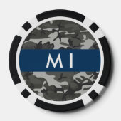 Gray Camouflage Pattern, Your name, Personalize Pokerchips (Rückseite)
