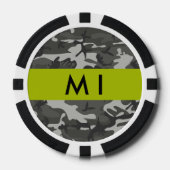 Gray Camouflage Pattern, Your name, Personalize Pokerchips (Vorderseite)