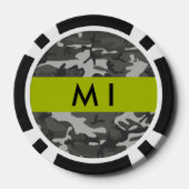 Gray Camouflage Pattern, Your name, Personalize Pokerchips (Rückseite)