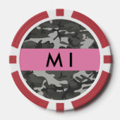 Gray Camouflage Pattern, Your name, Personalize Pokerchips (Vorderseite)