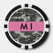 Gray Camouflage Pattern, Your name, Personalize Pokerchips (Vorderseite)