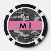 Gray Camouflage Pattern, Your name, Personalize Pokerchips (Rückseite)