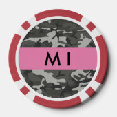 Gray Camouflage Pattern, Your name, Personalize Pokerchips (Rückseite)