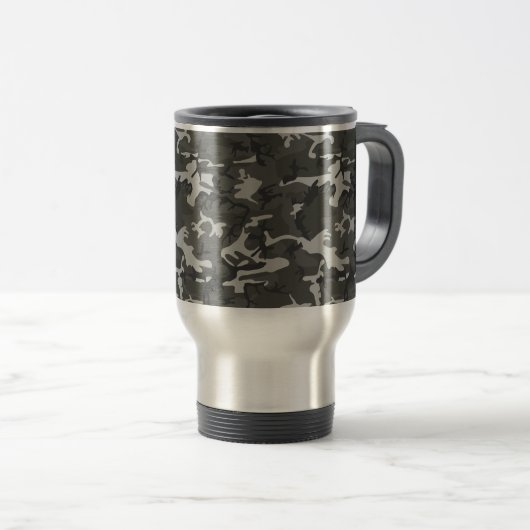 Gray Camouflage Pattern, Your name, Personalize Reisebecher (VorderseiteRechts)