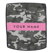 Gray Camouflage Pattern, Your name, Personalize Rucksack (Abnehmbare Front)