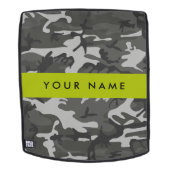 Gray Camouflage Pattern, Your name, Personalize Rucksack (Abnehmbare Front)