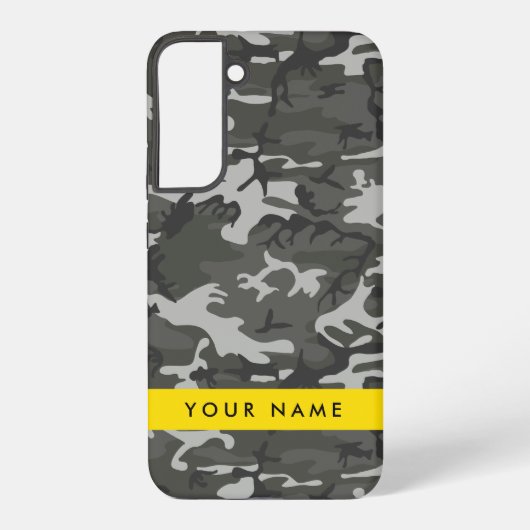 Gray Camouflage Pattern, Your name, Personalize Samsung Galaxy Hülle (Rückseite)