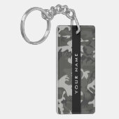 Gray Camouflage Pattern, Your name, Personalize Schlüsselanhänger (Vorderseite links)