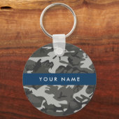 Gray Camouflage Pattern, Your name, Personalize Schlüsselanhänger (Vorderseite)