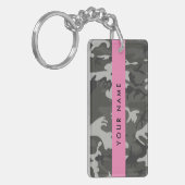 Gray Camouflage Pattern, Your name, Personalize Schlüsselanhänger (Vorderseite links)