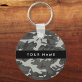 Gray Camouflage Pattern, Your name, Personalize Schlüsselanhänger (Vorderseite)