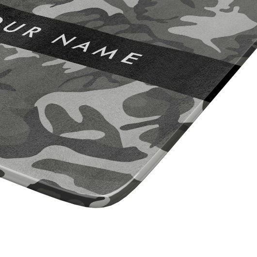 Gray Camouflage Pattern, Your name, Personalize Schneidebrett (Ecke)