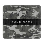 Gray Camouflage Pattern, Your name, Personalize Schneidebrett (Vorderseite)