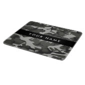 Gray Camouflage Pattern, Your name, Personalize Schneidebrett (Ecke)