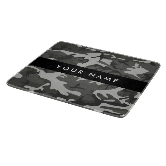 Gray Camouflage Pattern, Your name, Personalize Schneidebrett (Ecke)