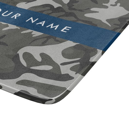 Gray Camouflage Pattern, Your name, Personalize Schneidebrett (Ecke)