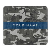 Gray Camouflage Pattern, Your name, Personalize Schneidebrett (Vorderseite)