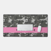 Gray Camouflage Pattern, Your name, Personalize Schreibtischunterlage (Tastatur & Maus)
