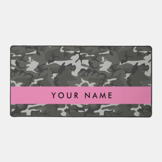 Gray Camouflage Pattern, Your name, Personalize Schreibtischunterlage (Vorderseite)