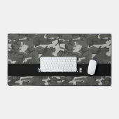 Gray Camouflage Pattern, Your name, Personalize Schreibtischunterlage (Tastatur & Maus)