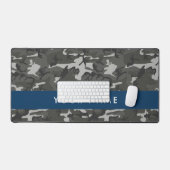 Gray Camouflage Pattern, Your name, Personalize Schreibtischunterlage (Tastatur & Maus)