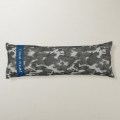 Gray Camouflage Pattern, Your name, Personalize Seitenschläferkissen (Rückseite)