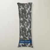 Gray Camouflage Pattern, Your name, Personalize Seitenschläferkissen (Vorderseite Vertikal)