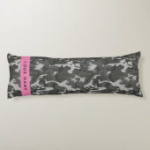 Gray Camouflage Pattern, Your name, Personalize Seitenschläferkissen (Rückseite)