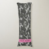 Gray Camouflage Pattern, Your name, Personalize Seitenschläferkissen (Vorderseite Vertikal)