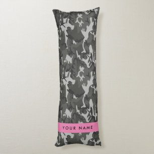 Gray Camouflage Pattern, Your name, Personalize Seitenschläferkissen