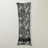 Gray Camouflage Pattern, Your name, Personalize Seitenschläferkissen (Vorderseite Vertikal)